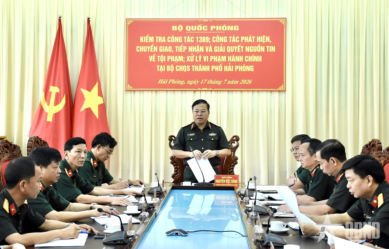 Kiểm tra Công tác 1389 tại Bộ CHQS TP Hải Phòng và Bộ tư lệnh Vùng Cảnh sát biển 1